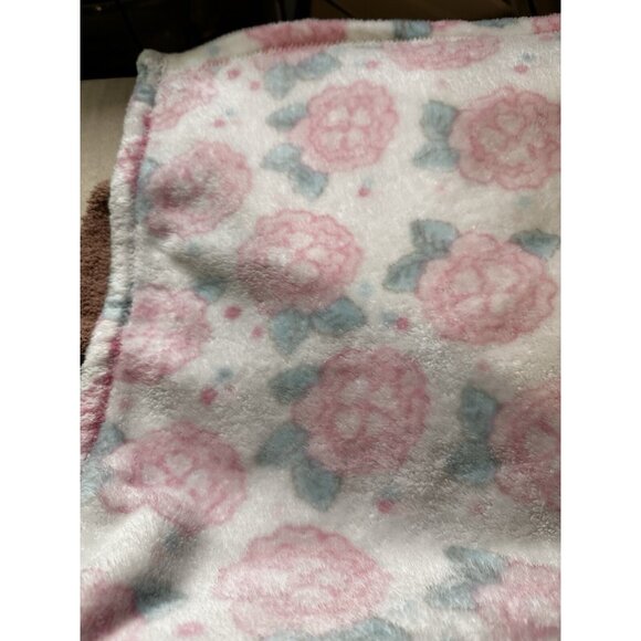 Baby Essentials Vtg Pink Roses Flowers Floral Security Baby Blanket Fleece 30” - Picture 14 of 16